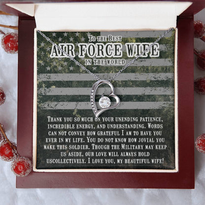 Jewelry Gift for Air Force Wife from Husband - Romantic & Heartfelt - Forever Love Necklace - Personalize Memories