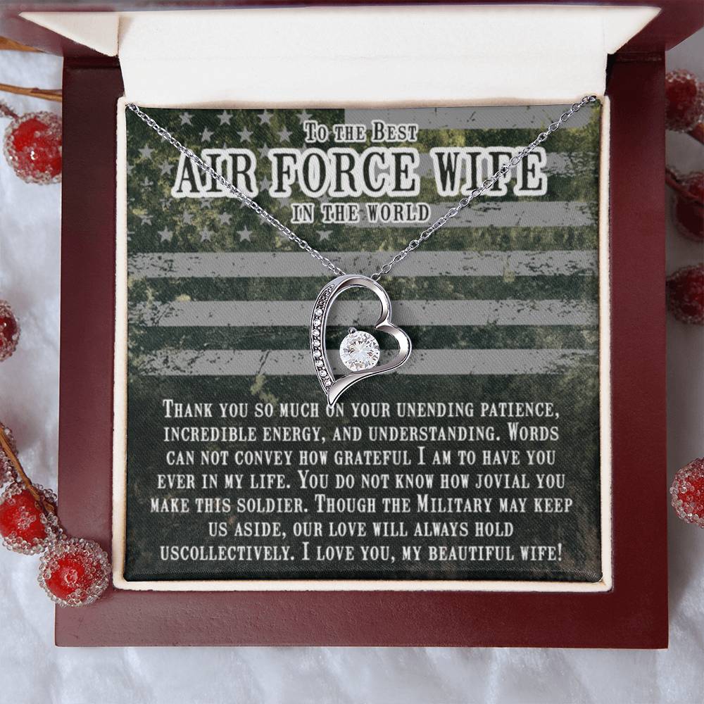 Jewelry Gift for Air Force Wife from Husband - Romantic & Heartfelt - Forever Love Necklace - Personalize Memories