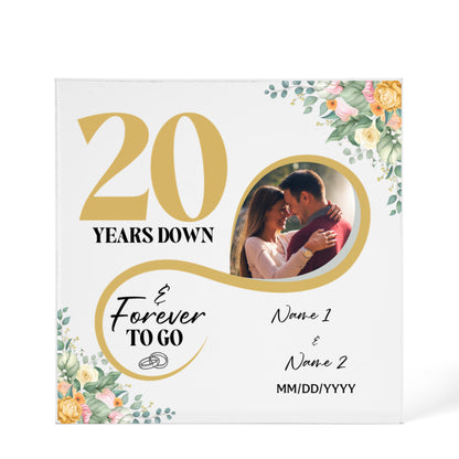 Personalized Acrylic Block, Custom Photo, Happy 20th Wedding Anniversary Gifts, Marriage Gifts, 20 Year Married Gift, Wife Husband Present