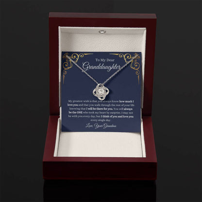To My Granddaughter Necklace – Christmas Graduation Gift for Granddaughter from Grandma – Love Knot Necklace - Personalize Memories