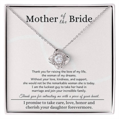 Mother of the Bride Gift from Son In Law - Love Knot Necklace - Personalize Memories