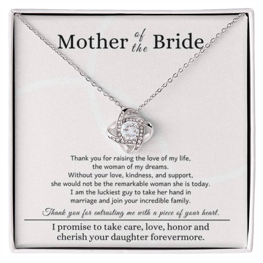 Mother of the Bride Gift from Son In Law - Love Knot Necklace - Personalize Memories