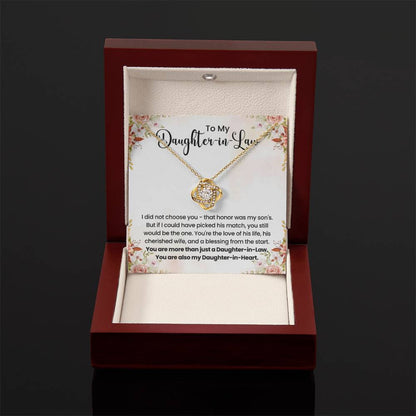 To My Beautiful Daughter In Law - Love Knot Necklace - Gift for Bonus Daughter - Personalize Memories