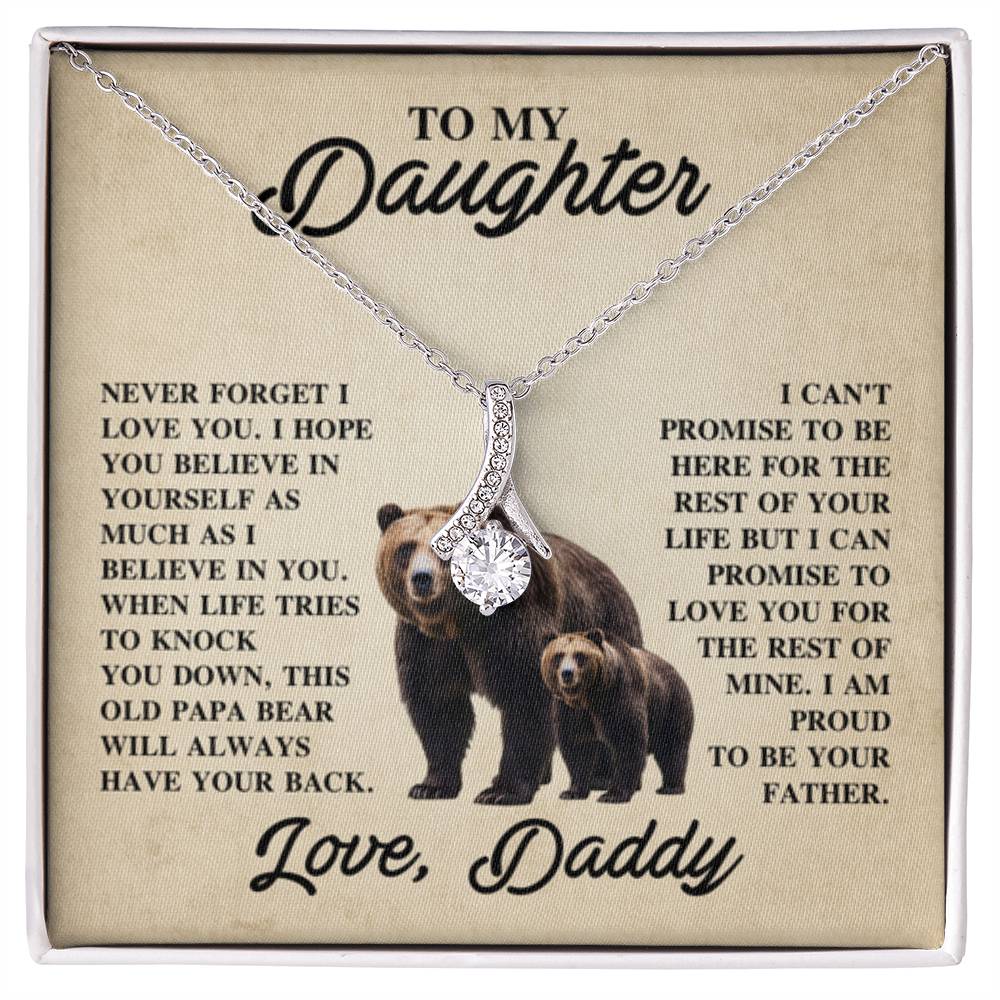 To My Daughter Necklace – Daughter Christmas Graduation Jewelry Gift from Daddy – Alluring Beauty Necklace - Personalize Memories
