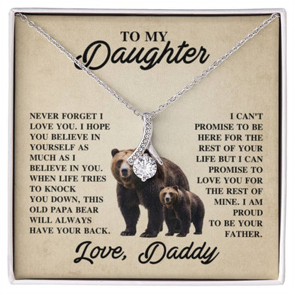 To My Daughter Necklace – Daughter Christmas Graduation Jewelry Gift from Daddy – Alluring Beauty Necklace - Personalize Memories