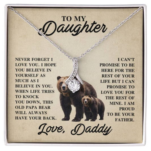 To My Daughter Necklace – Daughter Christmas Graduation Jewelry Gift from Daddy – Alluring Beauty Necklace - Personalize Memories