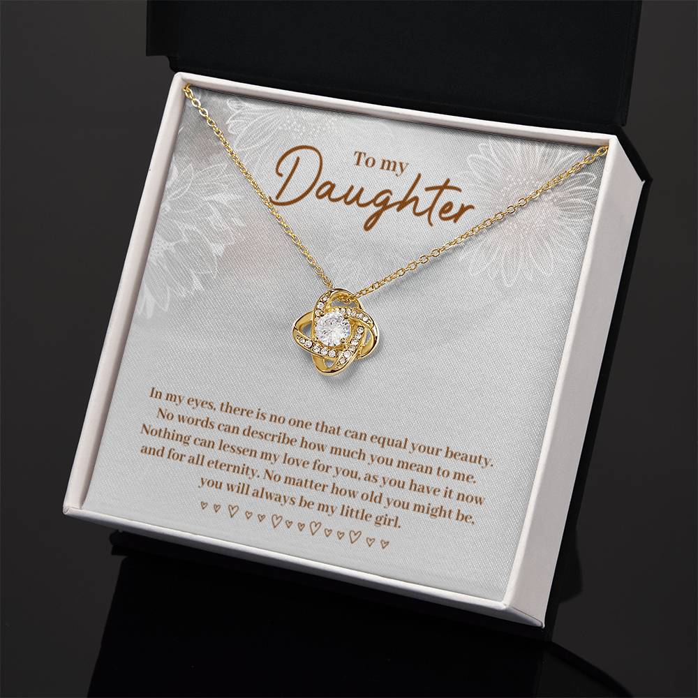 To My Daughter Necklace – Daughter Celebration Jewelry - Graduation, Birthday –Love Knot Necklace - Personalize Memories