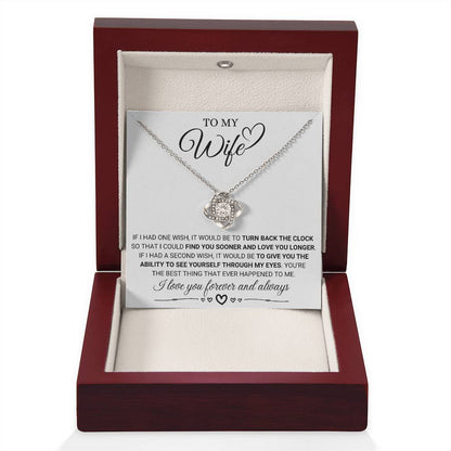 Gift for Wife from Husband - I Love You forever & Always - Love Knot Necklace - Personalize Memories