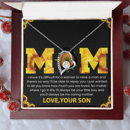 Mom - You Will Always Be My Caring Mother - Forever Love Necklace - Special Gift for Mom from Son - Personalize Memories