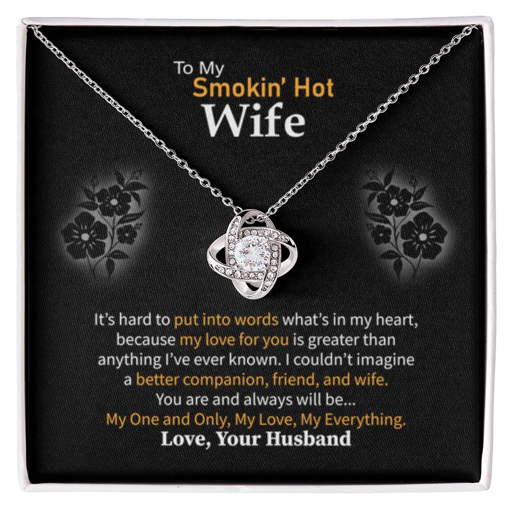 Romantic Jewelry Gift for Wife - Perfect From Husband for Birthday, Anniversary & Valentine’s Day - Love Knot Necklace - Personalize Memories