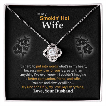 Romantic Jewelry Gift for Wife - Perfect From Husband for Birthday, Anniversary & Valentine’s Day - Love Knot Necklace - Personalize Memories