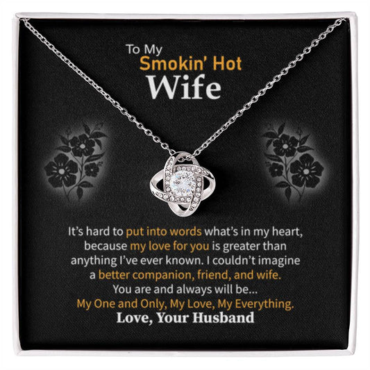 Romantic Jewelry Gift for Wife - Perfect From Husband for Birthday, Anniversary & Valentine’s Day - Love Knot Necklace - Personalize Memories