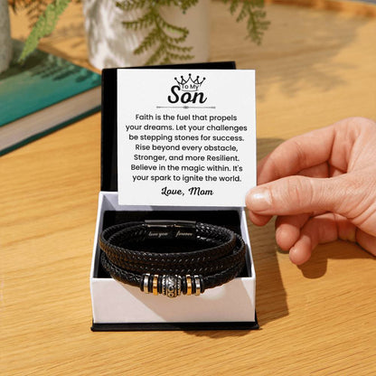 To My Son – Christmas, Birthday Gift from Mom – Love You Forever Bracelet - Personalize Memories