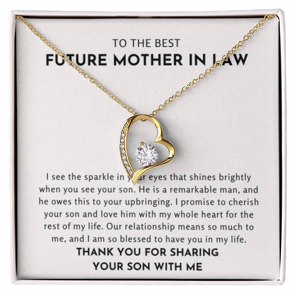 Future Mother In Law Gift - Thank You For Sharing Your Son With Me - Forever Love Necklace - Personalize Memories