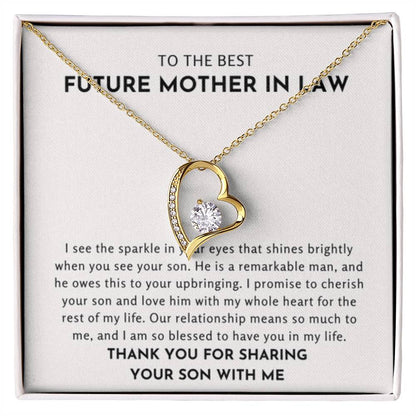 Future Mother In Law Gift - Thank You For Sharing Your Son With Me - Forever Love Necklace - Personalize Memories