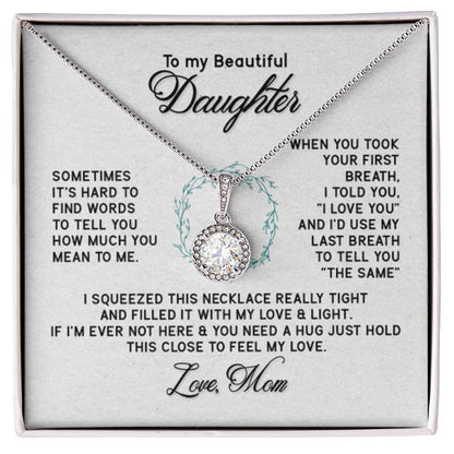 To My Daughter Necklace - Best Gift for Daughter’s Birthday from a Loving Mom - Eternal Hope Necklace - Personalize Memories