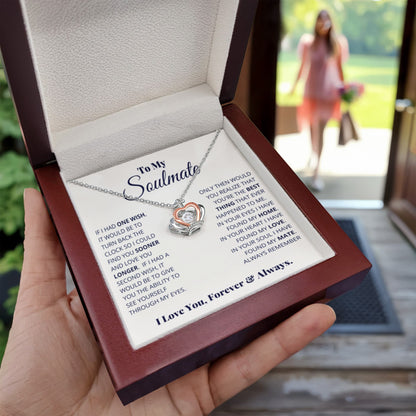 To My Soulmate Necklace - Heartfelt Gift for Her for Birthday & Romantic Days - Crown Pendant Necklace - Personalize Memories