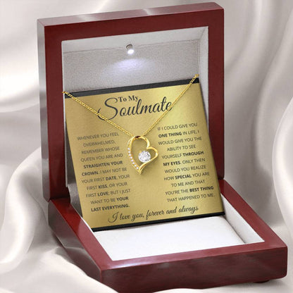 To My Soulmate - Forever Love Necklace - Soulmate Gift for Her for Valentine’s Day & Every Day Love - Personalize Memories
