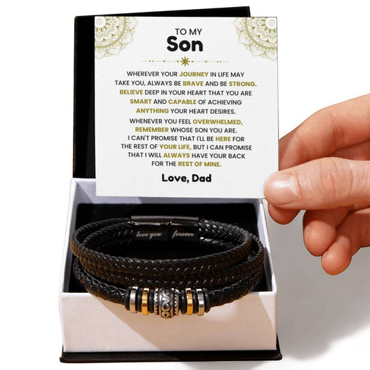 Dad to Son – Birthday, Graduation Gift – Love You Forever Bracelet - Personalize Memories