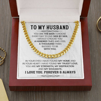 Cuban Link Chain Husband Gift – Birthday & Valentine’s Day from Wife - Personalize Memories