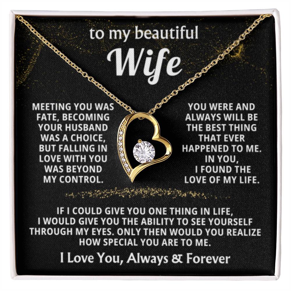 To My Wife Necklace - Best Surprise Gift for Wife from Husband for Anniversary, Christmas & Valentine’s Day - Forever Love Necklace - Personalize Memories