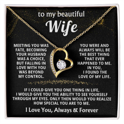 To My Wife Necklace - Best Surprise Gift for Wife from Husband for Anniversary, Christmas & Valentine’s Day - Forever Love Necklace - Personalize Memories