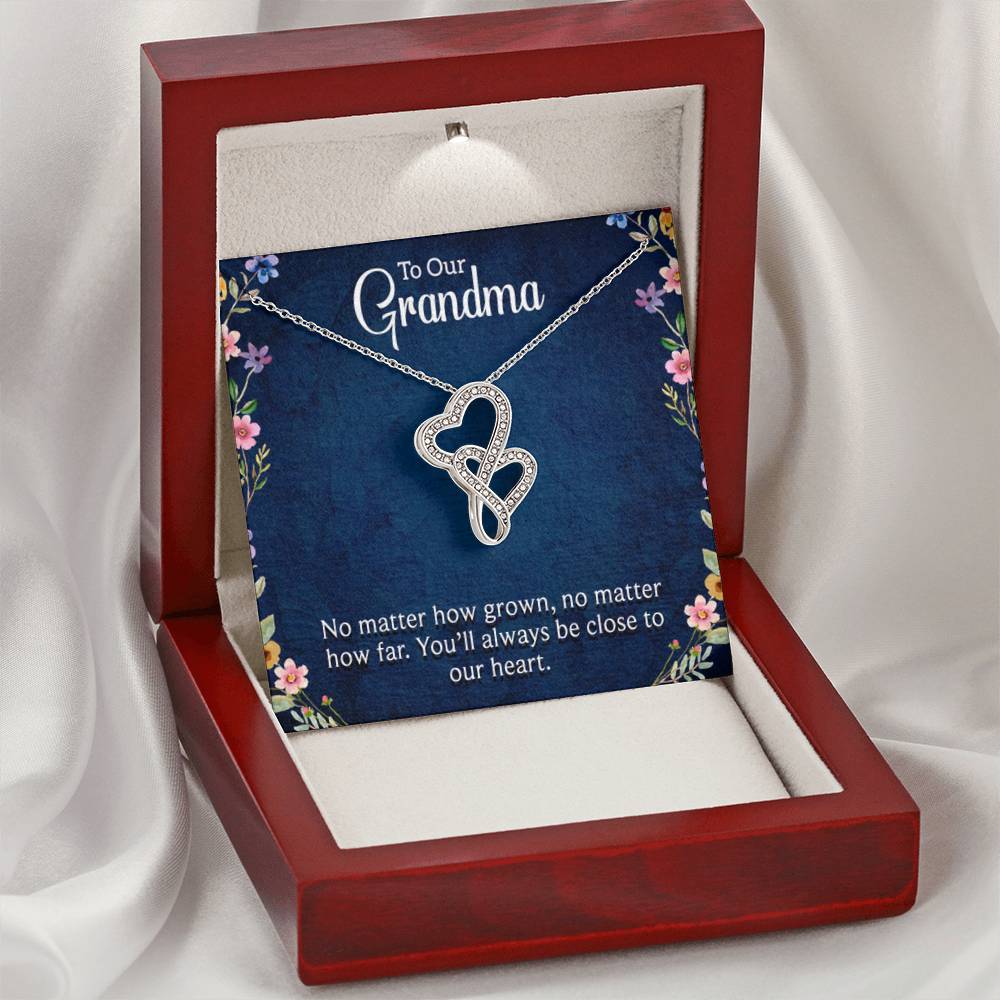 To Our Grandma - You will always be close to our heart - Gift for Grandmother Grandma - Heart-to-heart Pendant Necklace - Personalize Memories