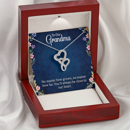 To Our Grandma - You will always be close to our heart - Gift for Grandmother Grandma - Heart-to-heart Pendant Necklace - Personalize Memories