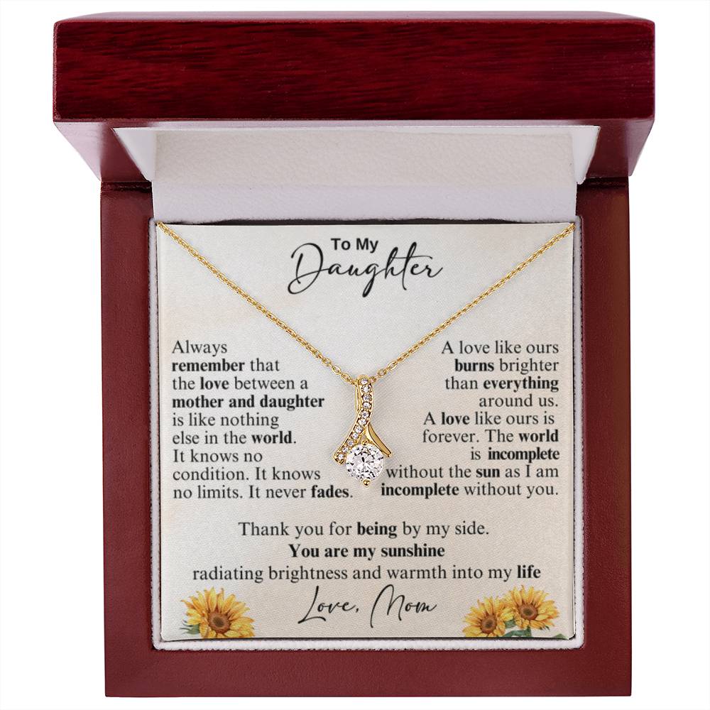 To My Daughter Necklace – Daughter Birthday & Graduation Jewelry Surprise Gift from Mother – Alluring Beauty Necklace - Personalize Memories