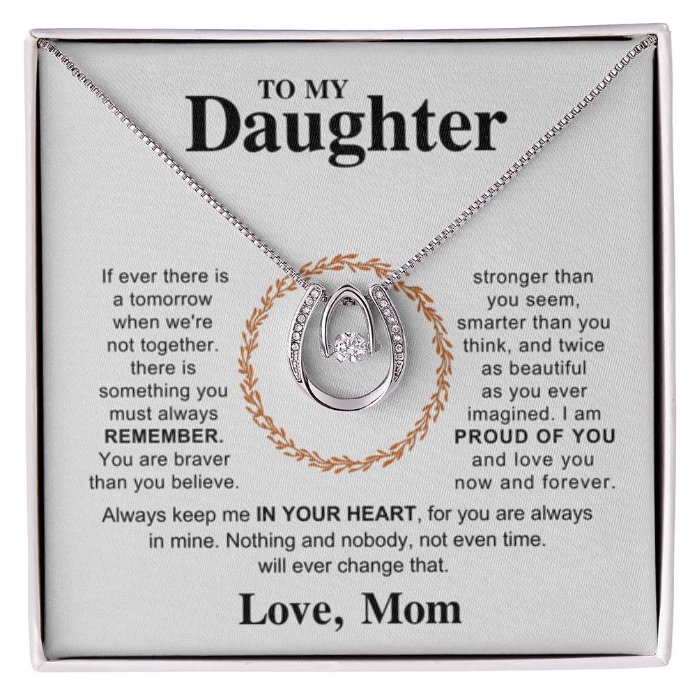 To My Daughter Necklace – Holiday Gift for Daughter Graduation from Mom – Lucky In Love Necklace - Personalize Memories