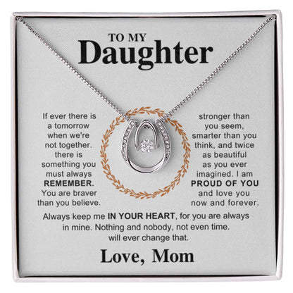 To My Daughter Necklace – Holiday Gift for Daughter Graduation from Mom – Lucky In Love Necklace - Personalize Memories