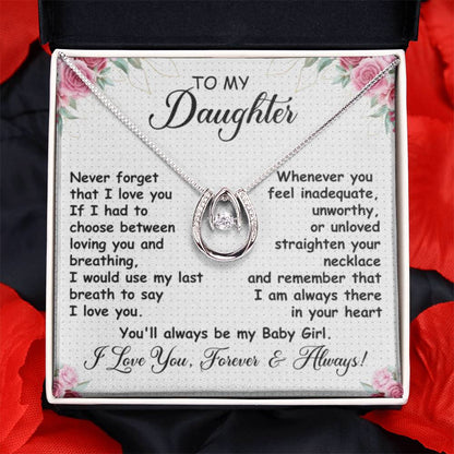 To My Daughter Necklace – Daughter Necklace for Graduation & Birthday Events – Lucky In Love Necklace - Personalize Memories