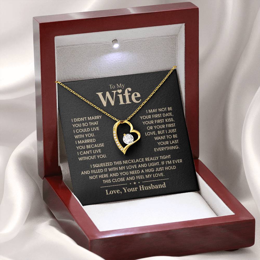 Gift for Wife from Husband - I Can't Live Without You - Forever Love Necklace - Personalize Memories
