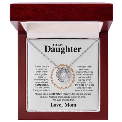 To My Daughter Necklace – Holiday Gift for Daughter Graduation from Mom – Lucky In Love Necklace - Personalize Memories