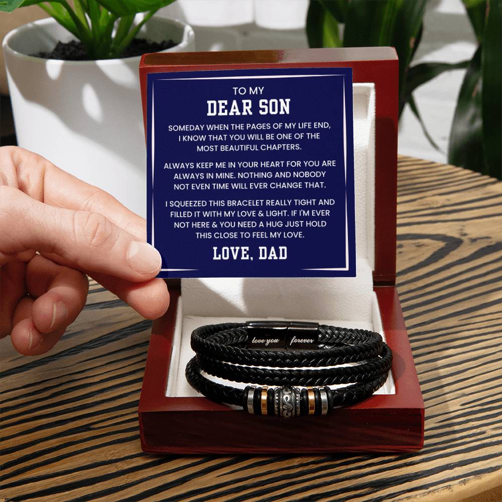 To My Son Bracelet – Birthday, Graduation, Christmas Gift from Dad – Love You Forever Bracelet - Personalize Memories