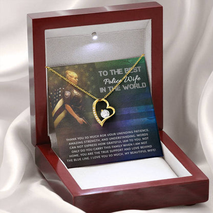 To The Best Police Wife In The World - Forever Love Necklace Gift from Husband - Personalize Memories