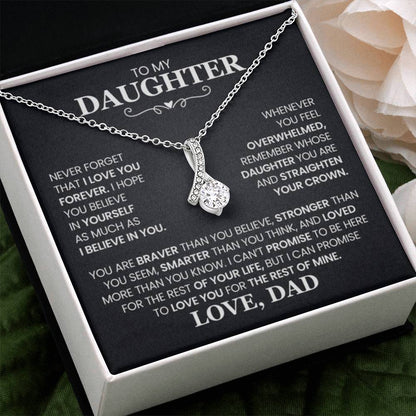 To My Daughter Necklace – Daughter Necklace for Graduation Birthday Occasions from Dad – Alluring Beauty Necklace - Personalize Memories