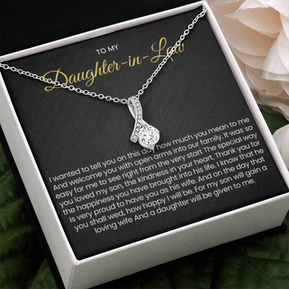 To My Daughter In Law - Gift for Daughter in Law - Alluring Beauty Necklace - Personalize Memories