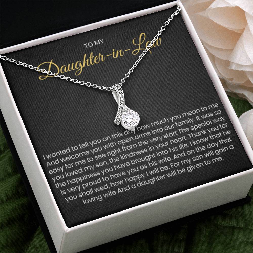 To My Daughter In Law - Gift for Daughter in Law - Alluring Beauty Necklace - Personalize Memories