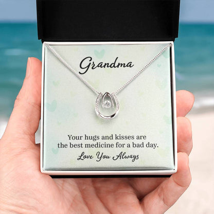 Gift for Grandma - Your Hugs and Kisses Grandma - Lucky In Love PARTNER - Personalize Memories