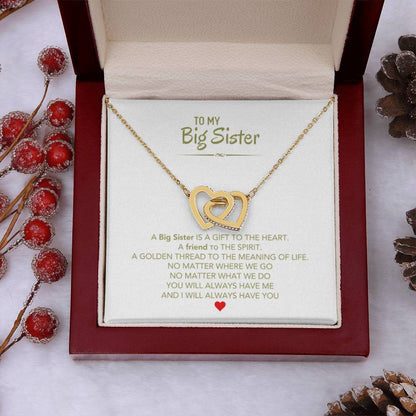 To My Big Sister Necklace - Gift for Sister - Interlocking Hearts Necklace - Personalize Memories