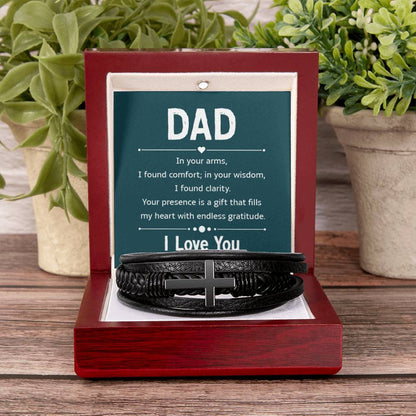 Bracelet for Dad - In your arms - Men's Cross Bracelet - Personalize Memories