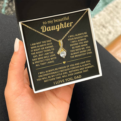 To My Daughter Necklace - Sentimental Surprise Gift from Dad - Alluring Beauty Necklace - Personalize Memories