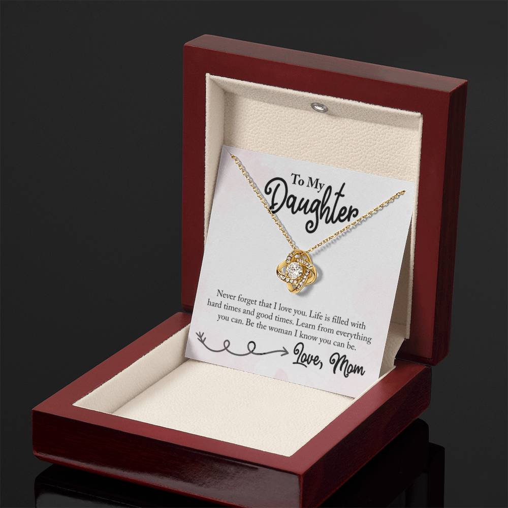 To My Daughter Necklace – Mom Gift for Daughter’s Birthday – Love Knot Necklace - Personalize Memories