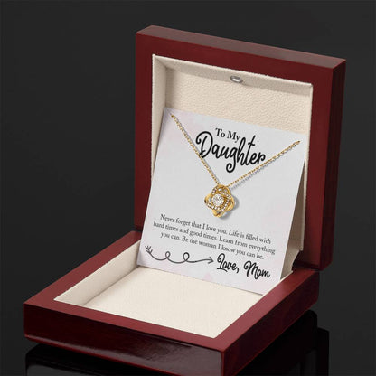 To My Daughter Necklace – Mom Gift for Daughter’s Birthday – Love Knot Necklace - Personalize Memories
