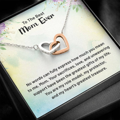 To The Best Mom Ever - Interlocking Hearts Necklace - Personalize Memories