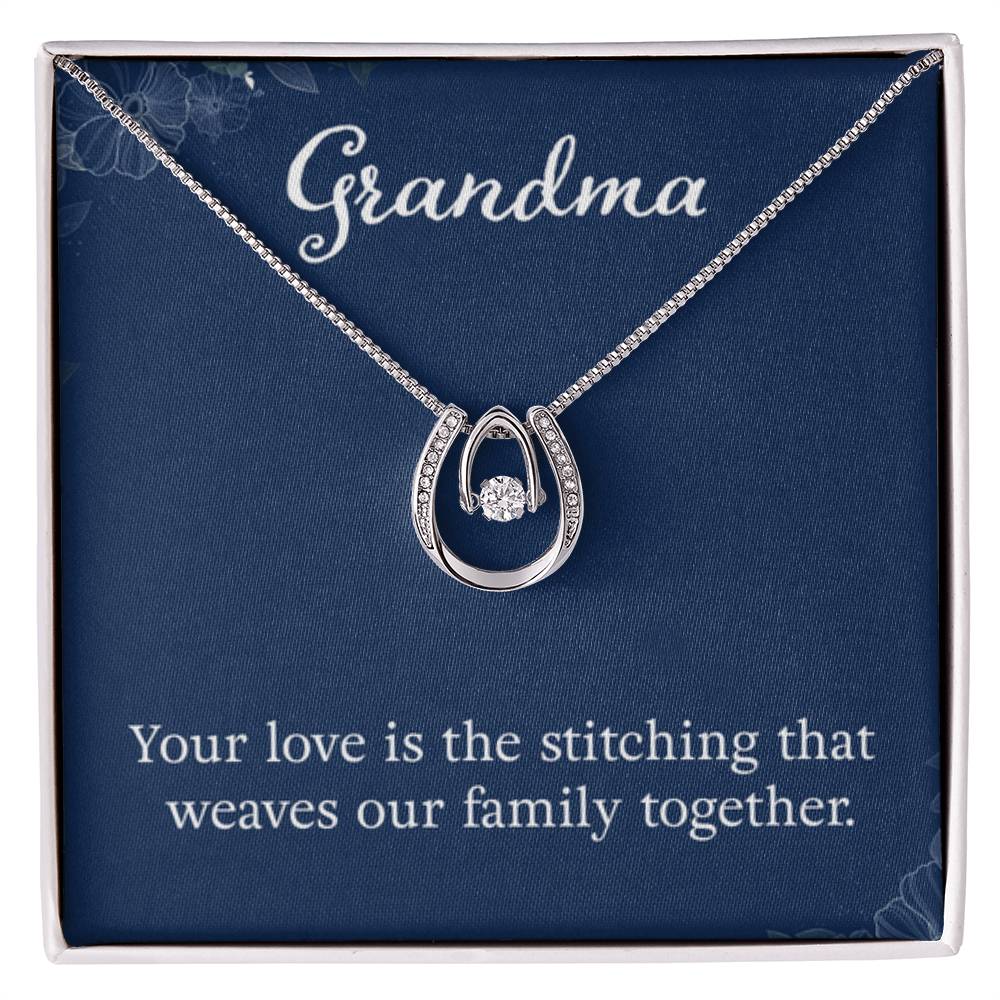 Grandma - Your love is the stitching - Gift for Grandmother Grandma - Lucky In Love PARTNER - Personalize Memories