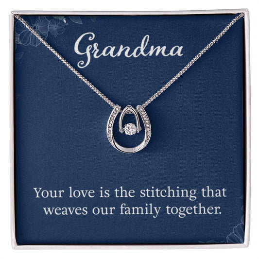 Grandma - Your love is the stitching - Gift for Grandmother Grandma - Lucky In Love PARTNER - Personalize Memories