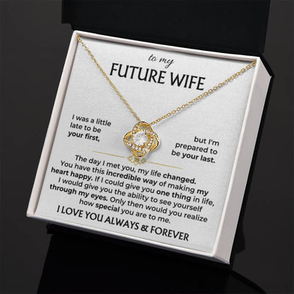 Future Wife Gift - Beautiful Necklace for Girlfriend for Birthday, Christmas & Romantic Moments - Love Knot Necklace - Personalize Memories