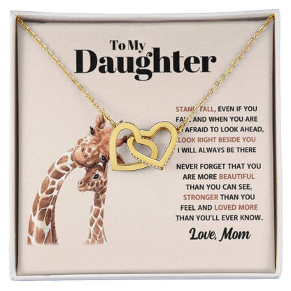 To My Daughter Necklace – Daughter Birthday Graduation Celebration Gift from Mom – Interlocking Hearts Necklace - Personalize Memories